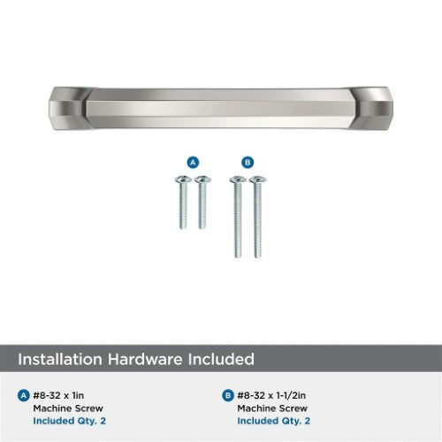Bellamy Zinc Polished Nickel Cabinet Pull 18