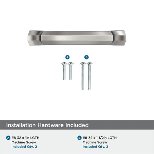Bellamy Zinc Polished Nickel Cabinet Pull 17
