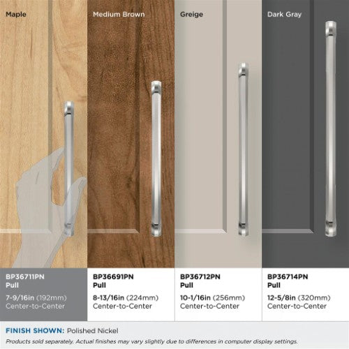 Bellamy Zinc Polished Nickel Cabinet Pull 39
