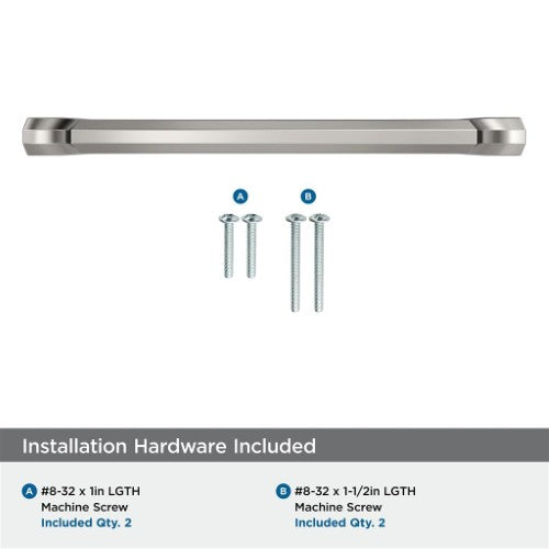 Bellamy Zinc Polished Nickel Cabinet Pull 24