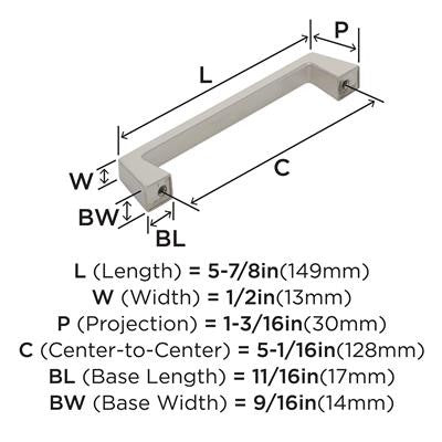 Blackrock Zinc Polished Nickel Cabinet Pull 9