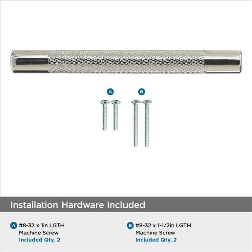 Bronx Zinc & Stainless Steel Polished Nickel Cabinet Pull 16
