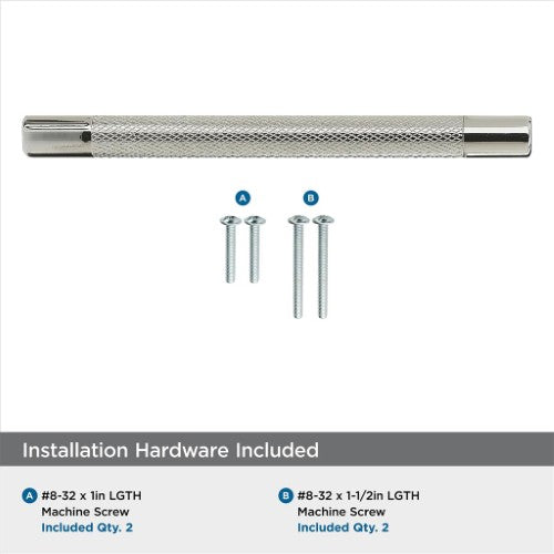 Bronx Zinc & Stainless Steel Polished Nickel Cabinet Pull 17