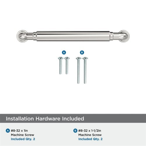 Coble Zinc Polished Nickel Cabinet Pull 19