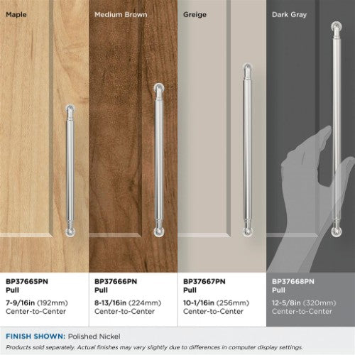 Coble Zinc Polished Nickel Cabinet Pull 38