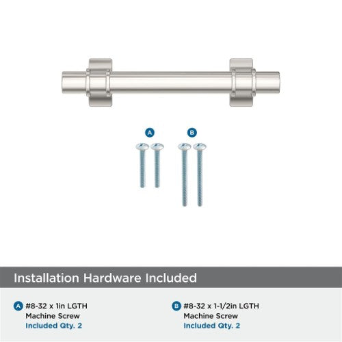 Davenport Zinc Polished Nickel Cabinet Pull 20