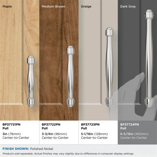 Enlivity Zinc Polished Nickel Cabinet Pull 38
