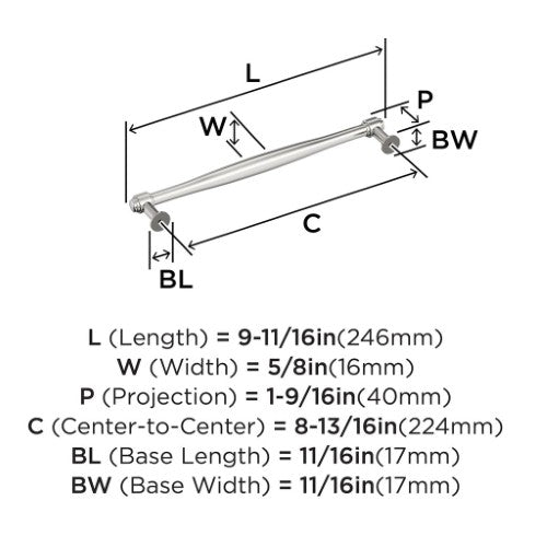 Enlivity Zinc Polished Nickel Cabinet Pull 13