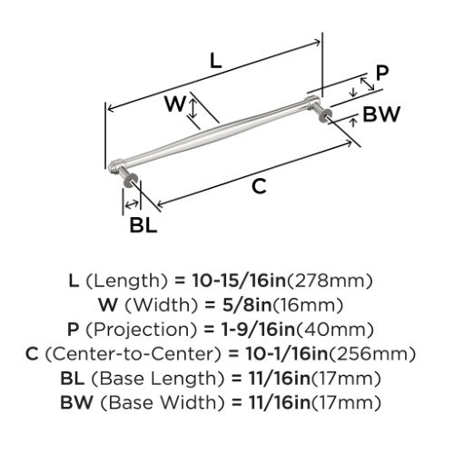 Enlivity Zinc Polished Nickel Cabinet Pull 11
