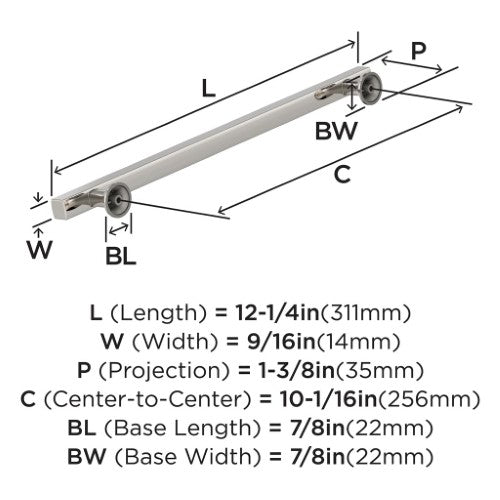 Everett Zinc Polished Nickel Cabinet Pull 13