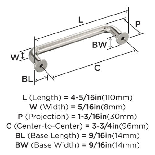 Factor Zinc Polished Nickel Cabinet Pull 10