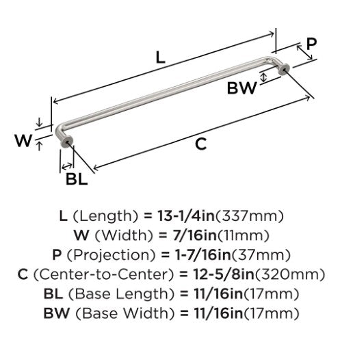 Factor Zinc Polished Nickel Cabinet Pull 15