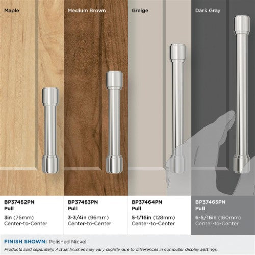 Faircrest Zinc & Steel Polished Nickel Cabinet Pull 37