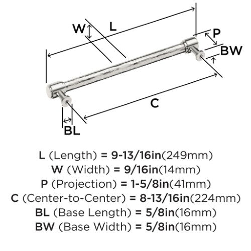 Fairfax Zinc Polished Nickel Cabinet Pull 14