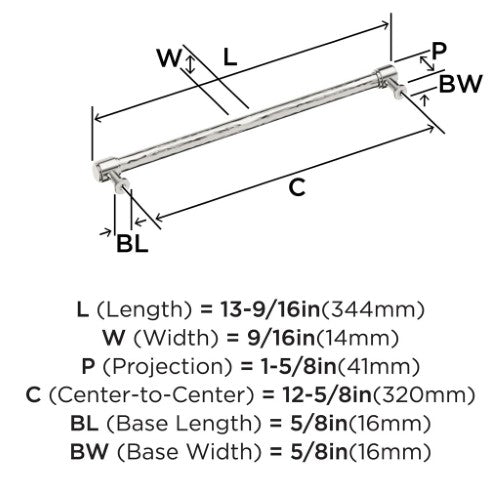 Fairfax Zinc Polished Nickel Cabinet Pull 13