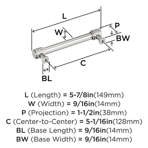 Faraday Zinc Polished Nickel Cabinet Pull 13
