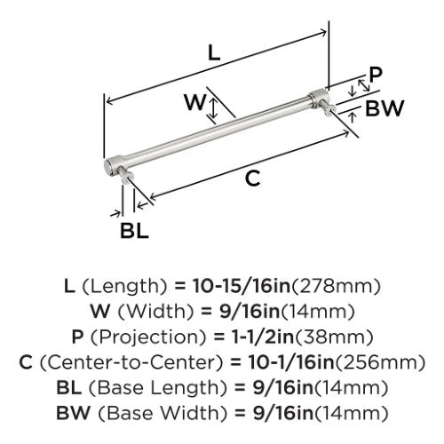 Faraday Zinc Polished Nickel Cabinet Pull 9