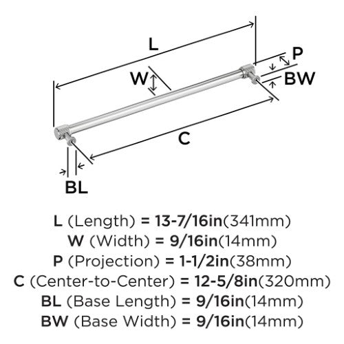 Farewind Zinc Polished Nickel Cabinet Pull 10