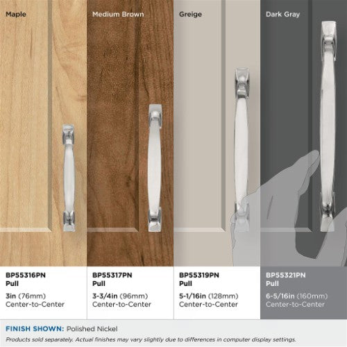 Highland Ridge Zinc Polished Nickel Cabinet Pull 30