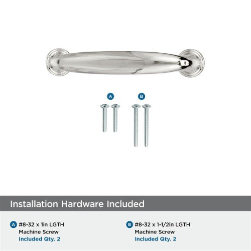 Kane Zinc Polished Nickel Cabinet Pull 22