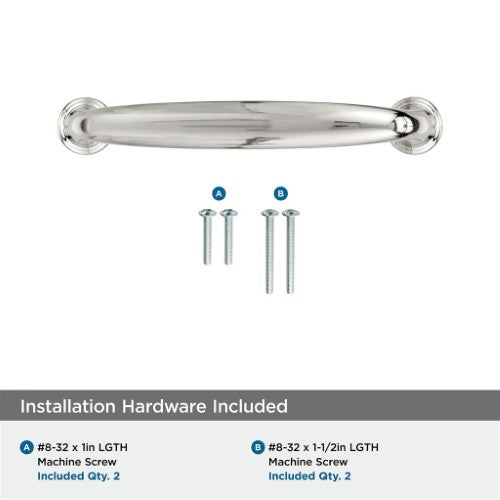Kane Zinc Polished Nickel Cabinet Pull 23
