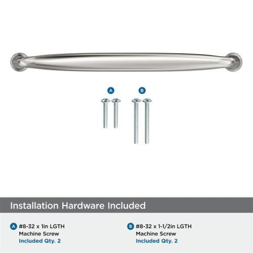 Kane Zinc Polished Nickel Cabinet Pull 24