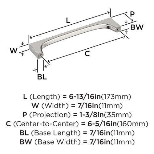 Merced Zinc Polished Nickel Cabinet Pull 13