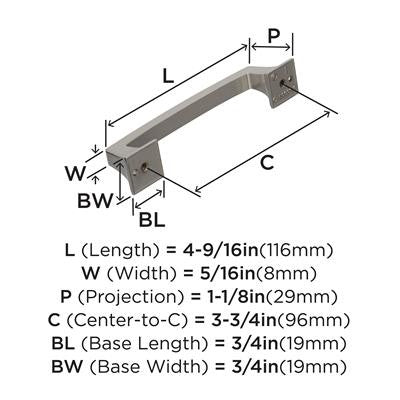 Mulholland Zinc Polished Nickel Cabinet Pull 9
