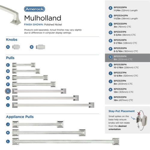 Mulholland Zinc Polished Nickel Cabinet Pull 29