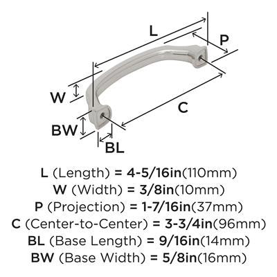 Revitalize Zinc Polished Nickel Cabinet Pull 11