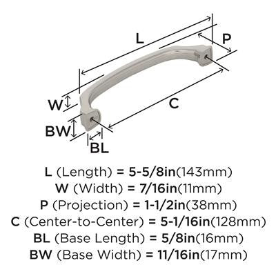 Revitalize Zinc Polished Nickel Cabinet Pull 12
