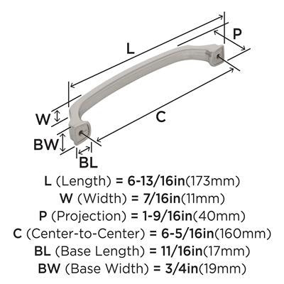 Revitalize Zinc Polished Nickel Cabinet Pull 13