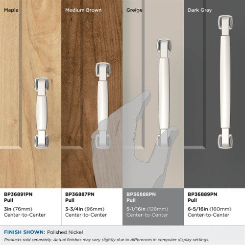 Stature Zinc Polished Nickel Cabinet Pull 21