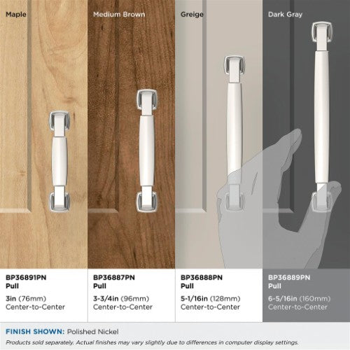 Stature Zinc Polished Nickel Cabinet Pull 22