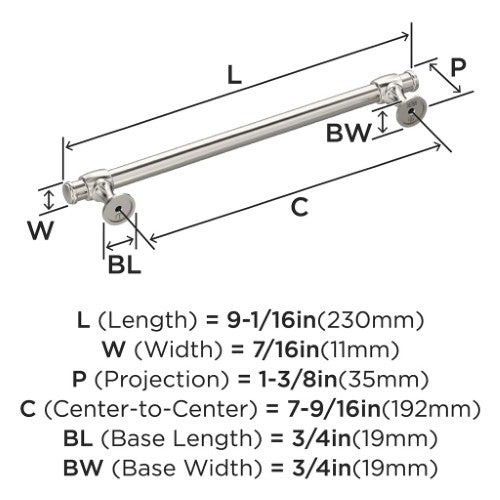 Winsome Zinc Polished Nickel Cabinet Pull 13
