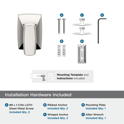 Highland Ridge Zinc Polished Nickel Hook 3