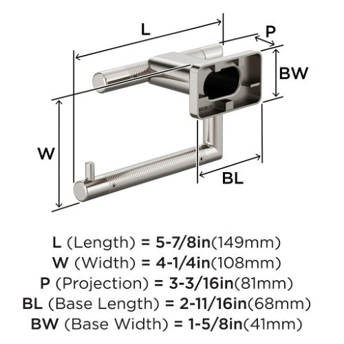 Bronx Zinc & Stainless Steel Polished Nickel Toilet Paper Holder 2