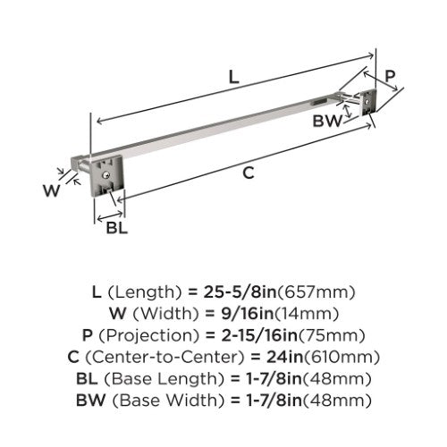 Appoint Zinc & Stainless Steel Polished Nickel Towel Bar 6