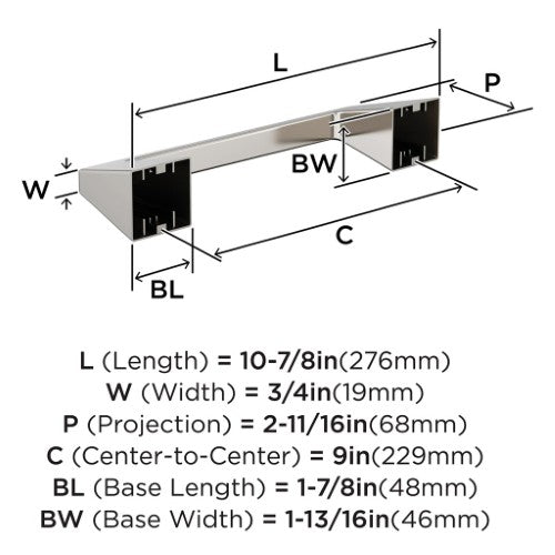 Blackrock Zinc & Stainless Steel Polished Nickel Towel Bar 4