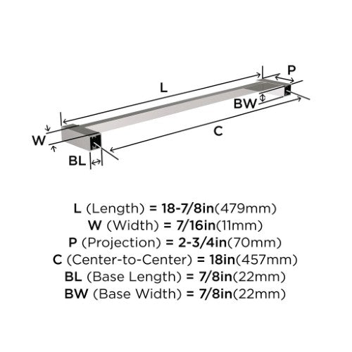 Monument Zinc & Stainless Steel Polished Nickel Towel Bar 5