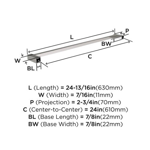 Monument Zinc & Stainless Steel Polished Nickel Towel Bar 6