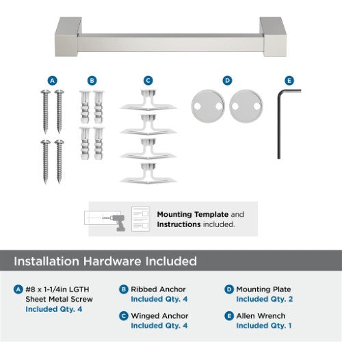 Monument Zinc & Stainless Steel Polished Nickel Towel Bar 7
