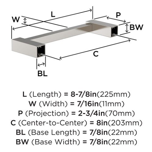 Monument Zinc & Stainless Steel Polished Nickel Towel Bar 4