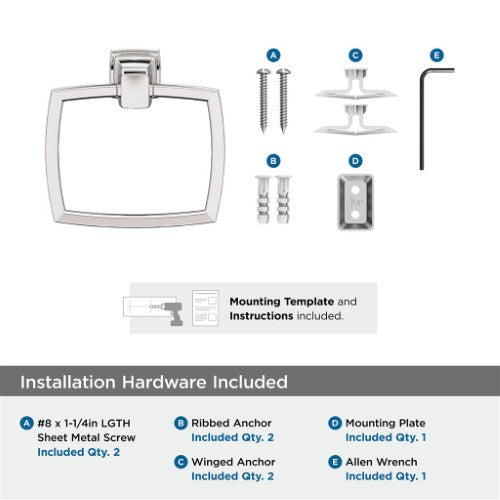 Revitalize Zinc Polished Nickel Towel Ring 3
