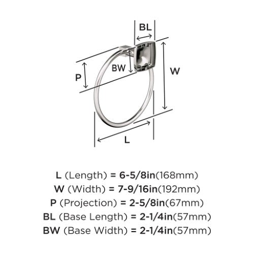 Stature Zinc Polished Nickel Towel Ring 2