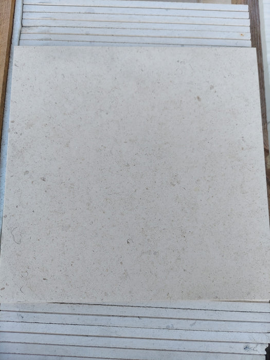 Portugal Beige Honed Limestone Tile - 12" x 12"