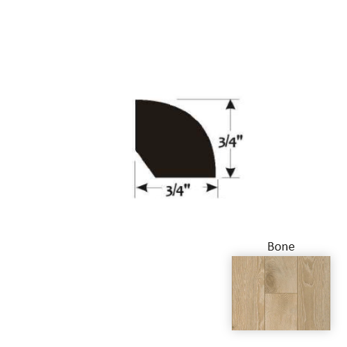 Premier Bone Hardwood Moulding / Trim - 3/4" x 90" Quarter Round