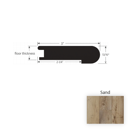 Premier Sand Hardwood Moulding / Trim - 3" x 90" Flush Stair Nose