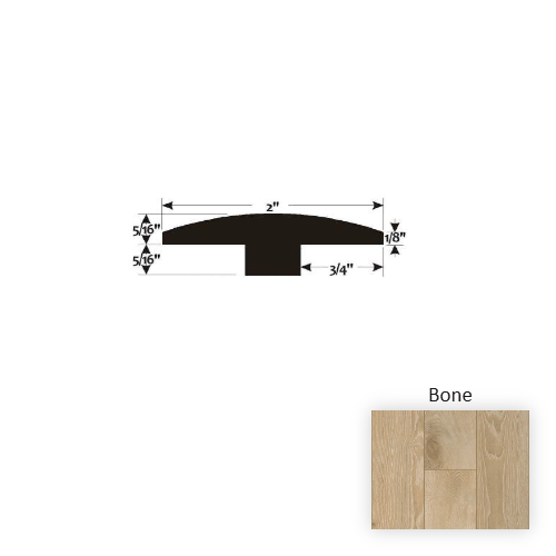 Premier Bone Hardwood Moulding / Trim - 2" x 90" T Molding