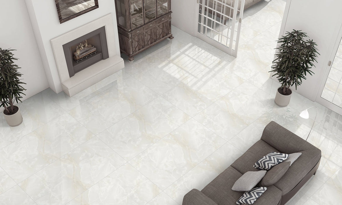 Onyx Porcelain Ivory Tile Polished 2